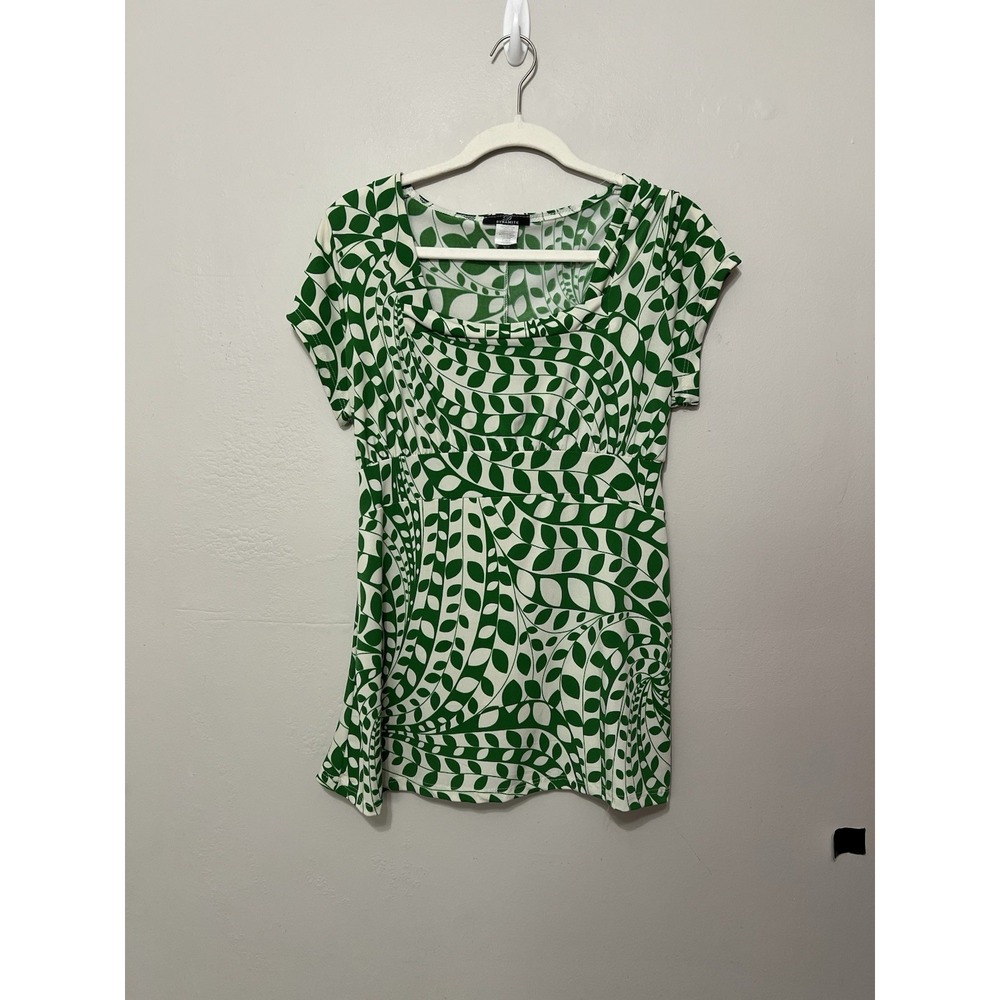 Vintage 90s Y2K Milkmaid Babydoll Tie Back Coquette‎ Fairy Forest Leaf Print XL